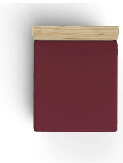 Bordowe bawełniane prześcieradło z gumką 140x200 cm – Mijolnir