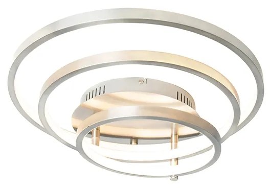 Nowoczesna lampa sufitowa stalowa z wbudowanym LED i ściemniaczem - Rondas Nowoczesny Oswietlenie wewnetrzne