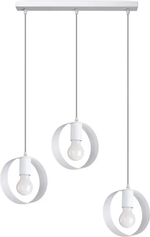 Biała geometryczna lampa wisząca nad stół - A175 F8-P50