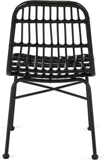 Krzesło Ogrodowe Rattanowe WALDI Czarne Boho