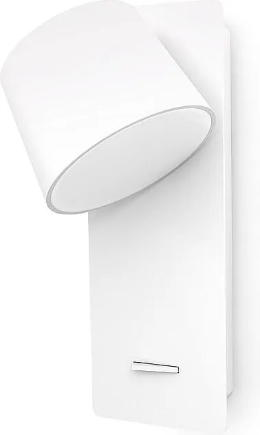 Nowoczesny kinkiet SERENE - LED SMD 6W - 732lm AND 3K - IP20 - 350° - w?./wy?. i USB - dwupozycyjny - stal i bia?y