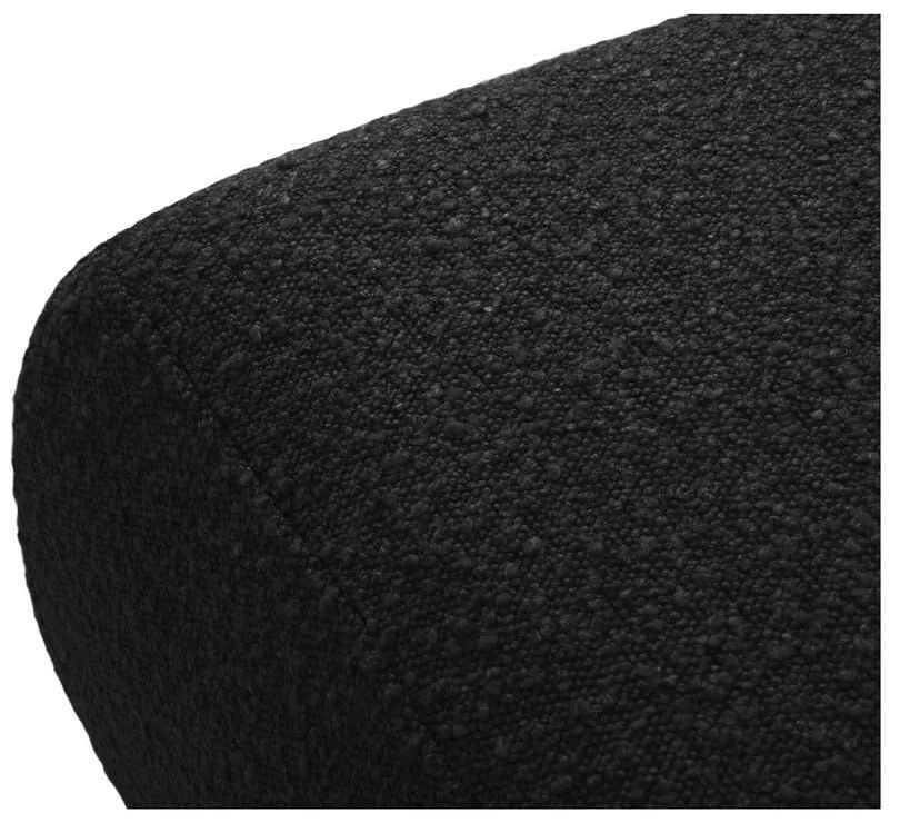 Czarny puf z materiału bouclé Molino – Micadoni Home