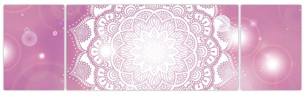 Obraz mandali na różowym tle (170x50 cm)