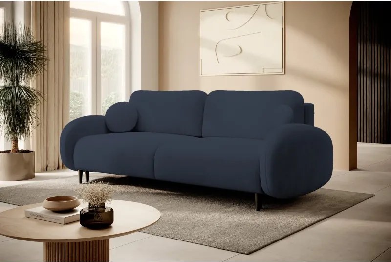 Sofa SOFT z funkcja spania i pojemnikiem CIEMNY NIEBIESKI RUN AGAIN 77