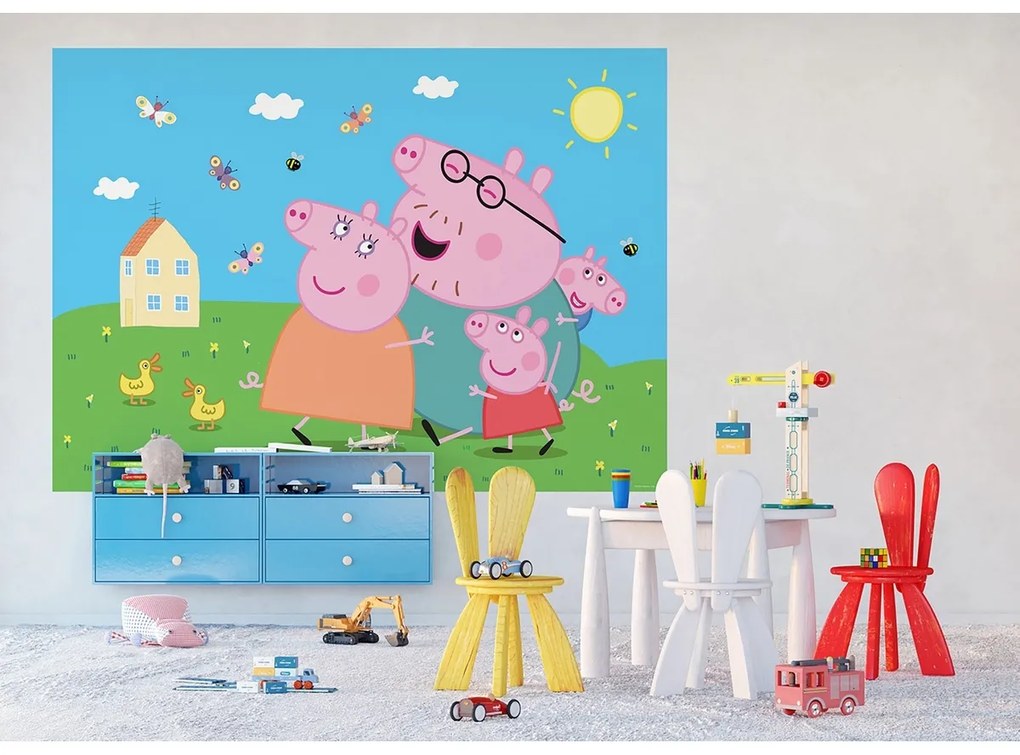 Fototapeta dziecięca Pepa Pig 252 x 182 cm, 4 części