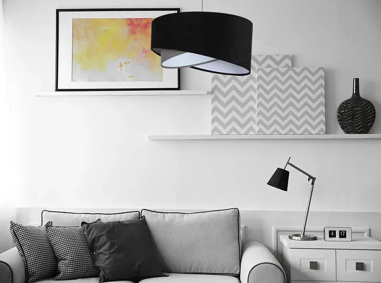 Czarno-szara nowoczesna lampa wisząca - 3X EX986 R6-W83