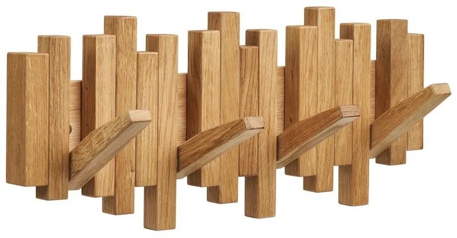 Wieszak ścienny z litego drewna dębowego w naturalnym kolorze 3 cm Caltra – House Nordic