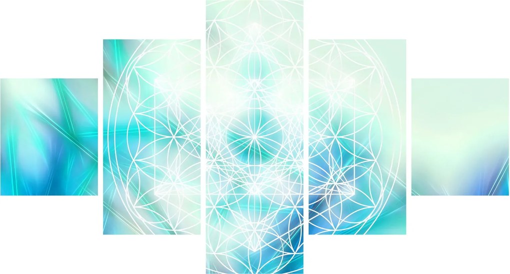 Obraz - Merkaba w turkusowym tle (125x70 cm)