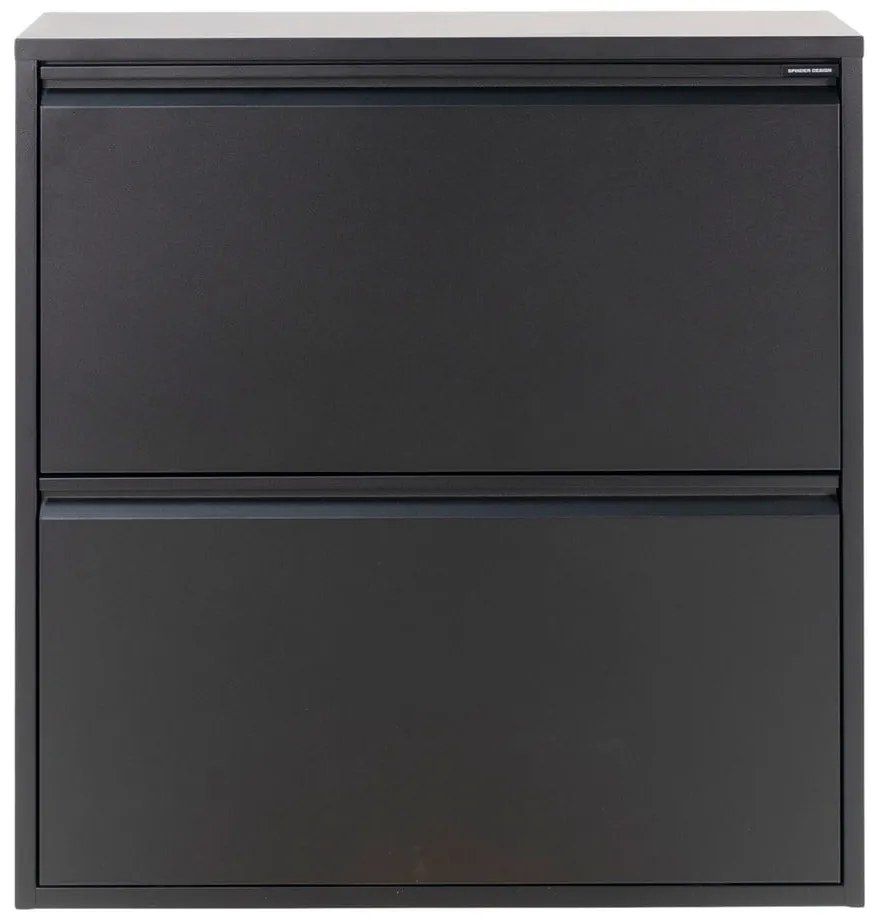 Czarna metalowa uchylna szafka na buty 75x77,5x22,5 cm Billy – Spinder Design