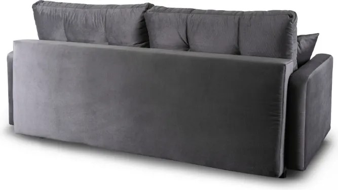 Sofa z Funkcją Spania SEUL Rozkładana Dwuosobowa Welurowa Szara Nowoczesna do Salonu