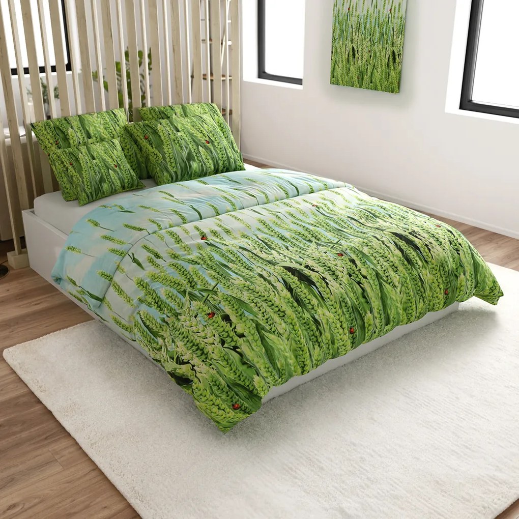 PrzytulneMieszkanie.pl PrzytulneMieszkanie.pl Pościel z mikrowłókna POSANA zielona Rozmiar pościeli: 2 szt 70 x 80 cm | 160 x 200 cm