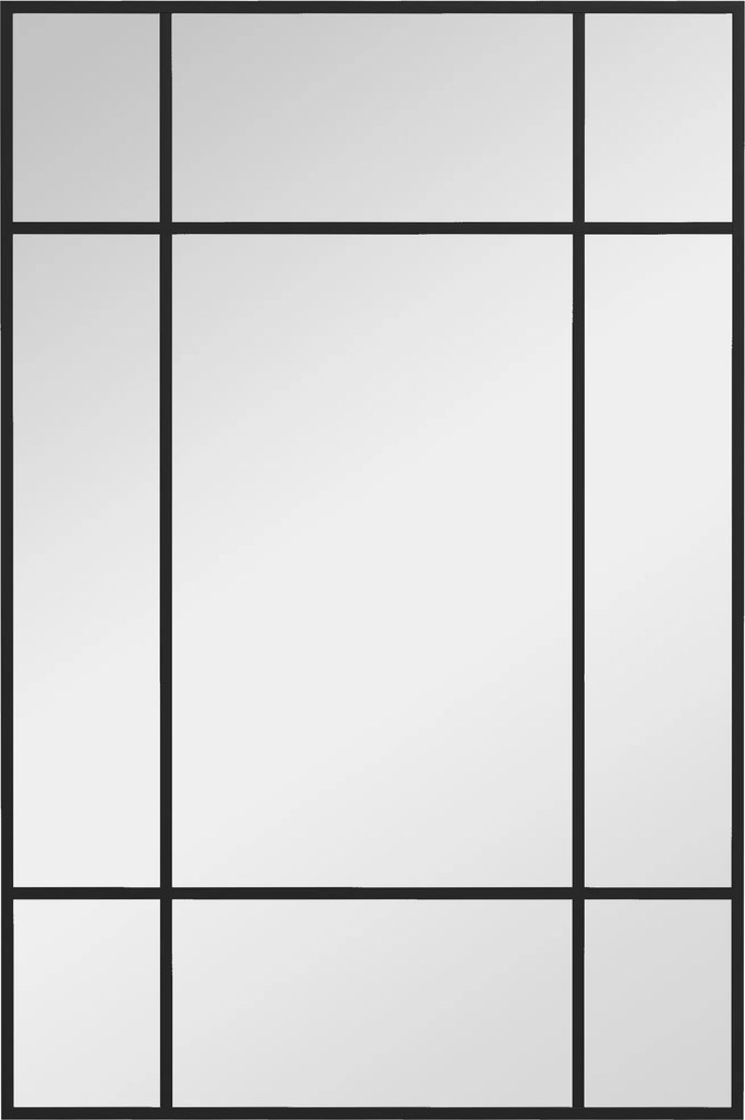 HOMCOM Lustro ścienne, dekoracyjne lustro z metalową ramą, czarne paski, szkło wielowarstwowe, 90B x 2T x 60H cm | Aosom PL