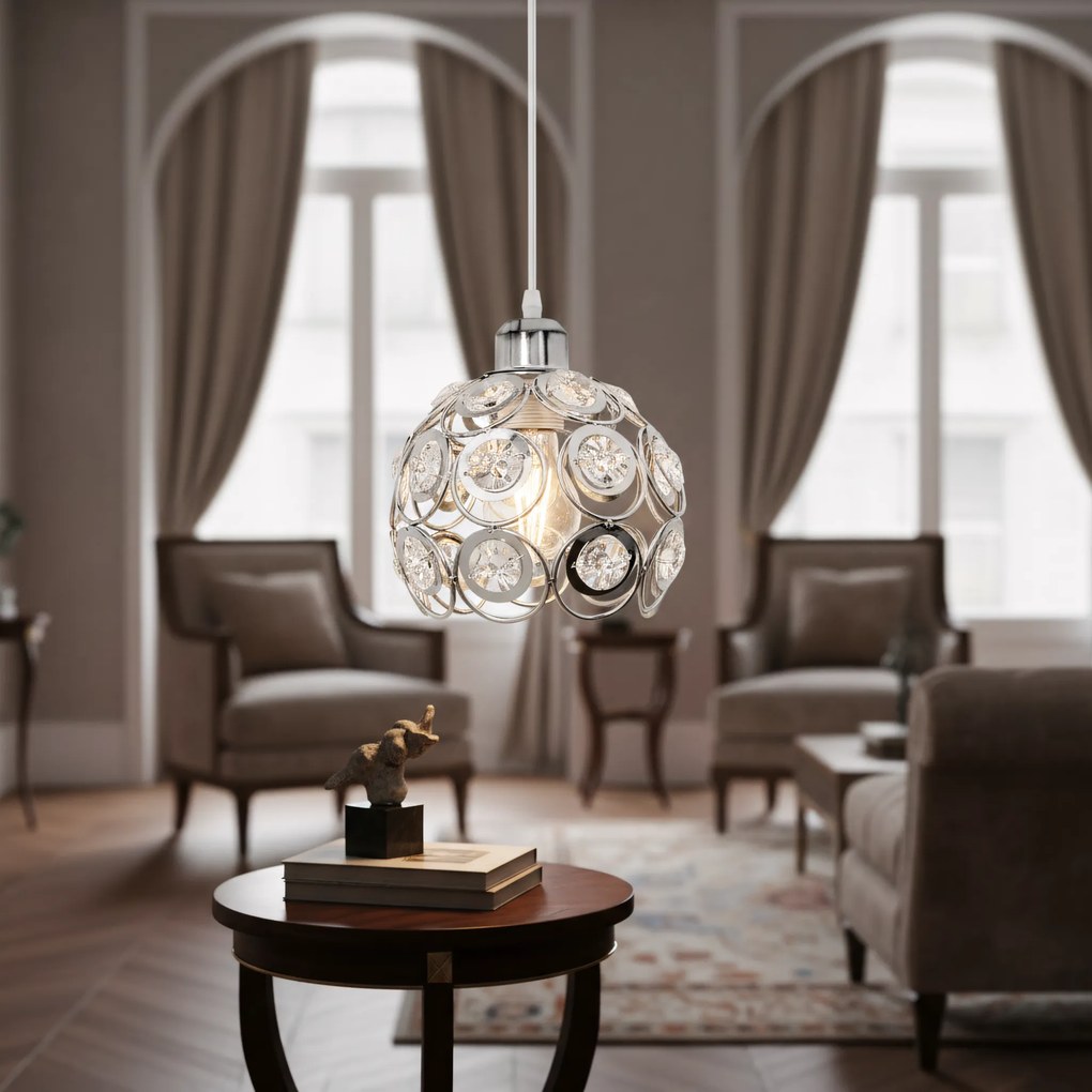 LAMPA WISZĄCA SUFITOWA KRYSZTAŁOWA APP207-1C CHROM