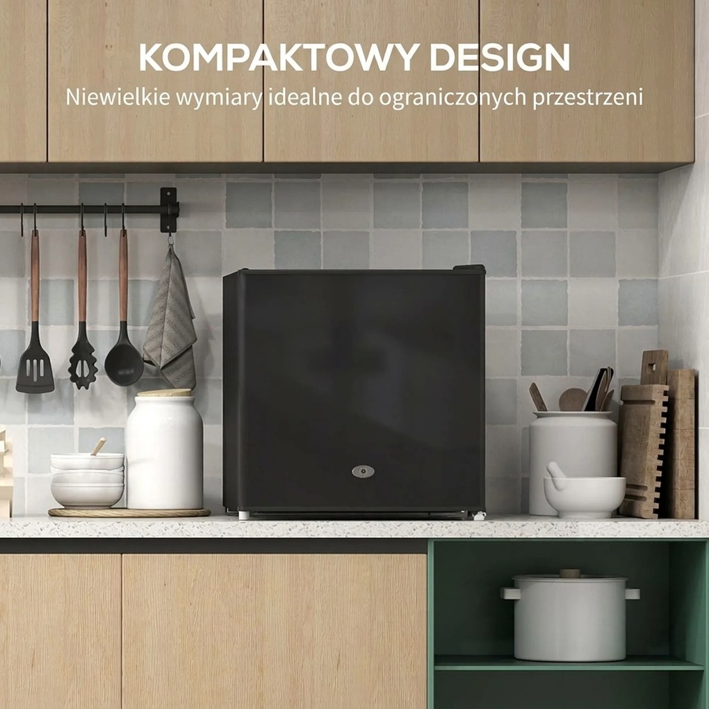 HOMCOM Mini Zamrażarka 35 L, elektryczna, wolnostojąca, 45 W, mini skrzynia mroźnicza, 47 x 44,2 x 48,8 cm, Czarna
