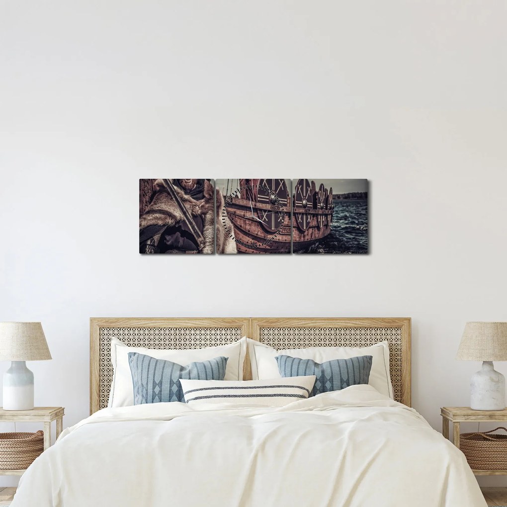Obraz - Wiking (z zegarem) (90x30 cm)