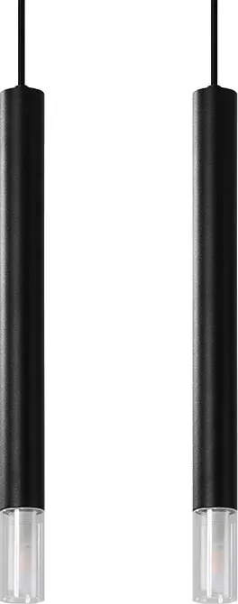 Czarna podwójna lampa wisząca tuba - 8X S160 S7-K08