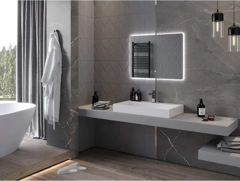 Mexen Sun lustro łazienkowe podświetlane 80 x 60 cm, LED 6000K, antypara - 9807-080-060-611-00