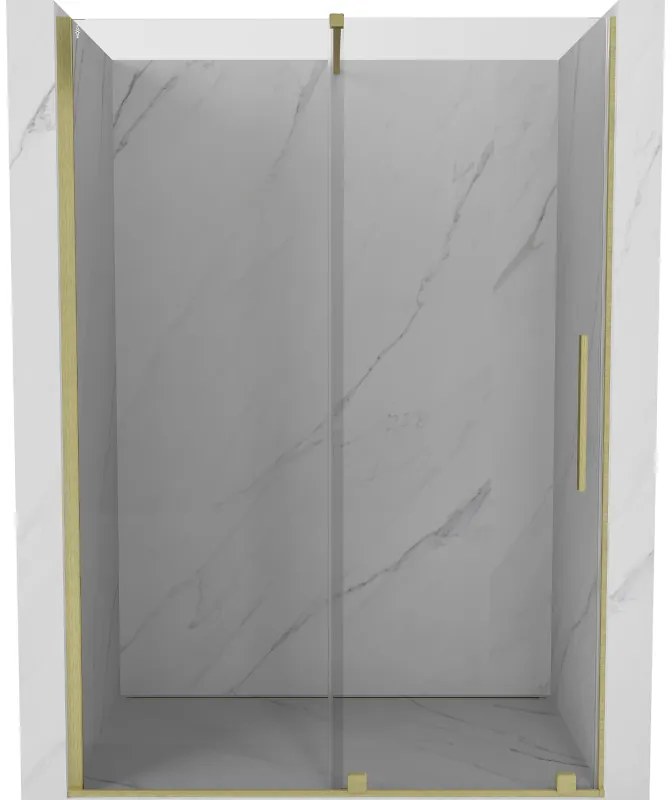 Mexen Velar drzwi prysznicowe rozsuwane 140 cm, transparent, złote szczotkowane - 871-140-000-01-55
