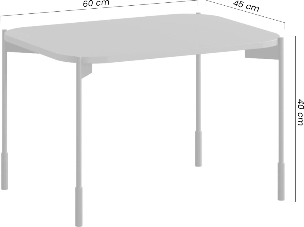 Stolik kawowy Sonatia 60 cm prostokątny na metalowych nogach - kaszmir