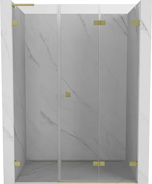 Mexen Lunar-F L drzwi prysznicowe składane prawe 125 cm, transparent, złote szczotkowane - 836SL-125-050-55-00-P