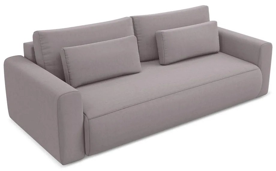Lawendowa aksamitna rozkładana/ze schowkiem sofa 238 cm Kapua – Makamii