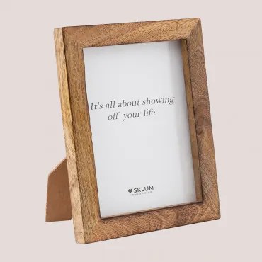 Ramka Na Zdjęcia Z Drewna Mango Nerva Drewno Mango & 13 X 18 Cm - Sklum