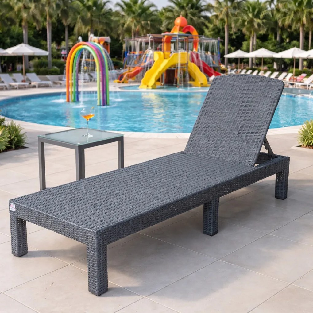 Leżak ogrodowy basenowy Aquaris SL-01 składany, kolor szary