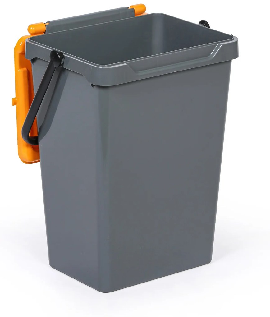 Kosz plastikowy na śmieci do segregacji, 35 l, szary + żołty