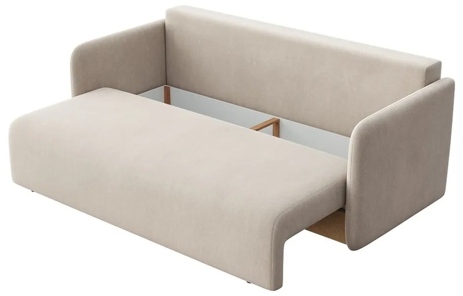Beżowa aksamitna rozkładana sofa 220 cm Chaum – Rodier