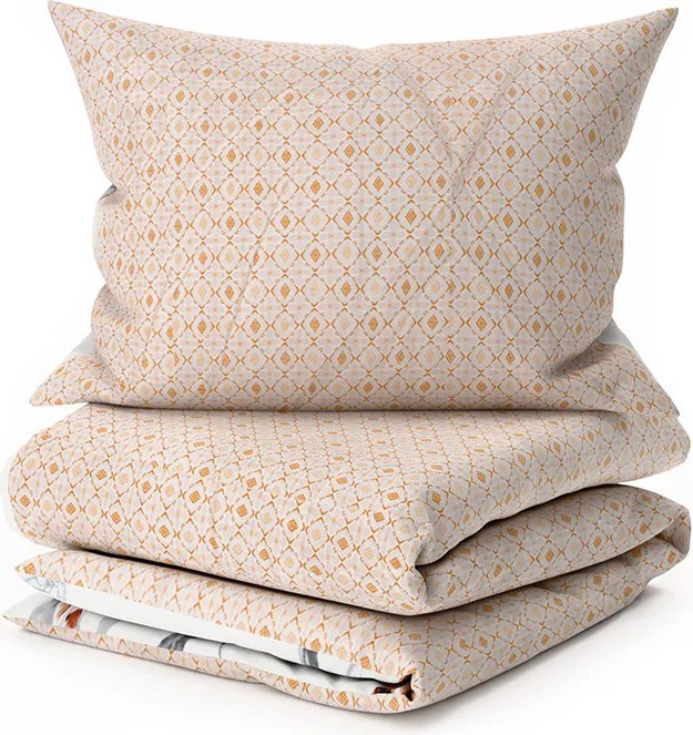 PrzytulneMieszkanie.pl PrzytulneMieszkanie.pl Dwustronna pościel DUO SENSE SOFIRA kremowa + poszewka na poduszkę 40x50 cm GRATIS Rozmiar pościeli: 70 x 90 cm | 140 x 200 cm