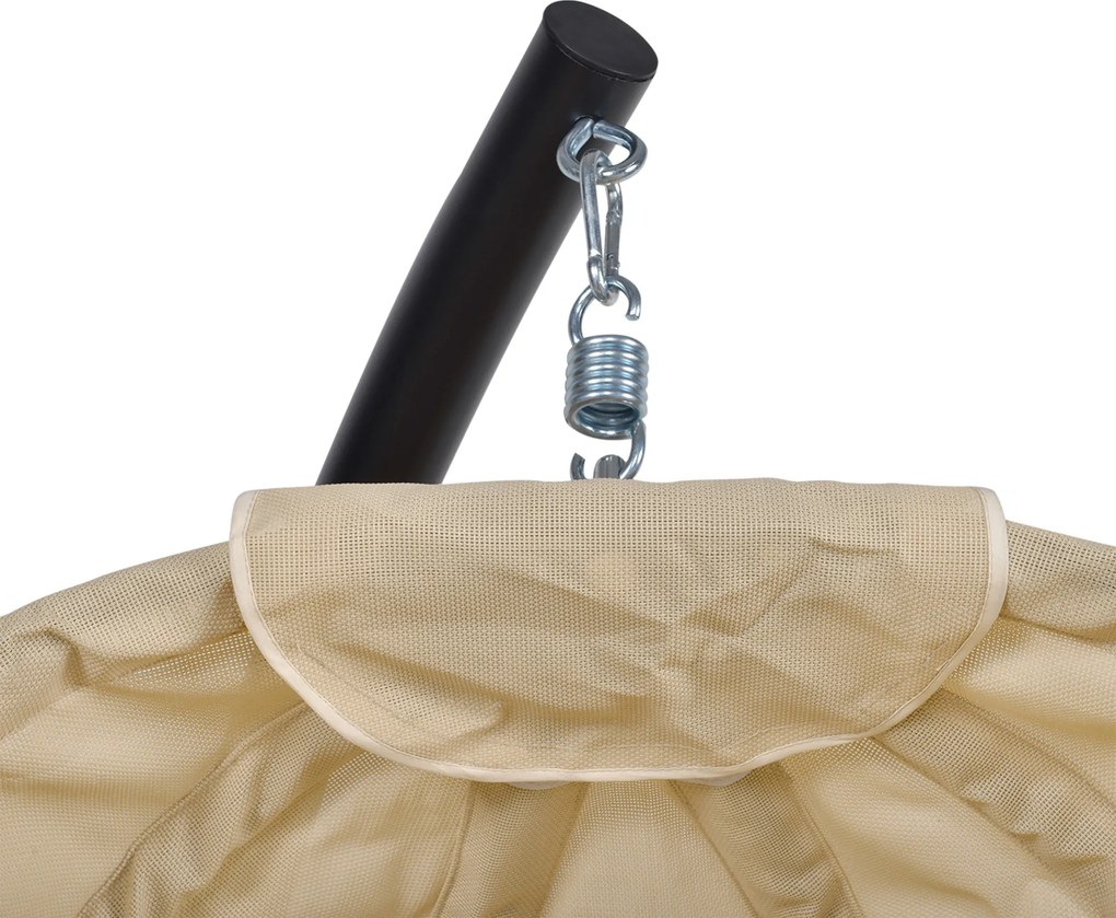 Outsunny Wiszący fotel w kształcie jaja z miękką poduszką, odpowiedni do użytku wewnątrznego i zewnętrznego, 125Dł x 95Sz x 170Wys cm, Khaki