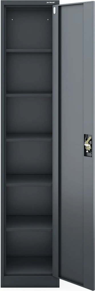 Szafa biurowa metalowa na akta, wysoka, antracytowa, 450x2200x400 mm: ALEX H2200