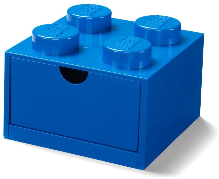 Niebieski pojemnik z szufladką LEGO®, 15x16 cm