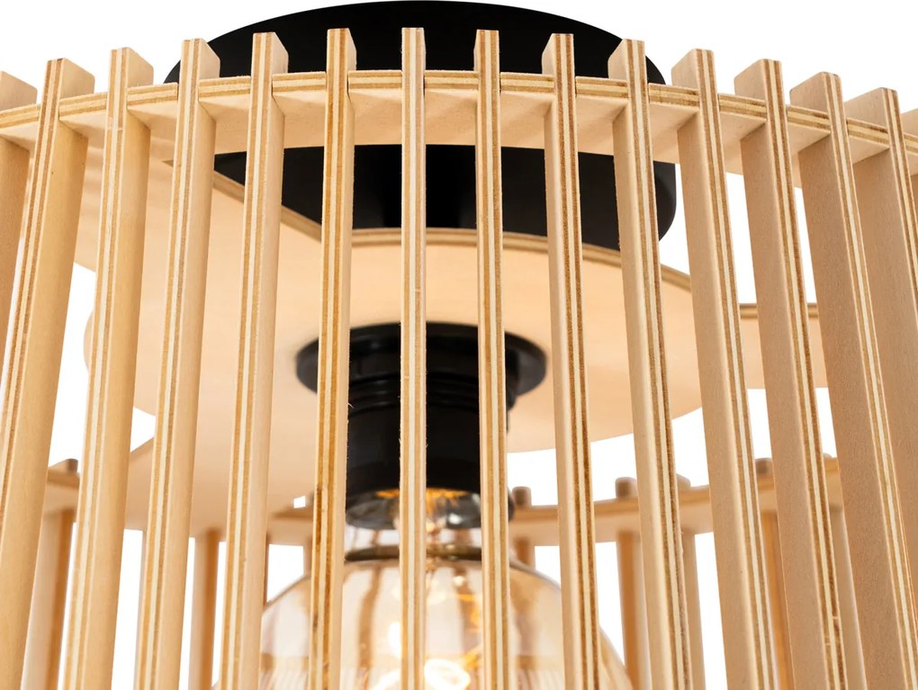 Rustykalna lampa sufitowa zewnętrzna drewniana IP44 - Jayla