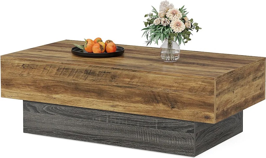 Stolik kawowy w stylu rustykalnym 140 cm, duży prostokątny stolik do herbaty do salonu