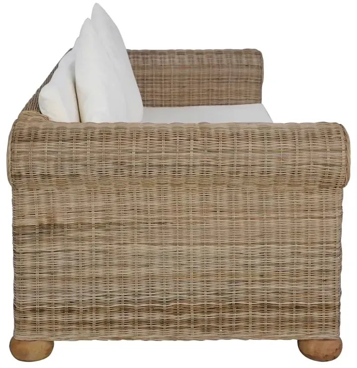 Brązowa 2-osobowa sofa z rattanu - Asha