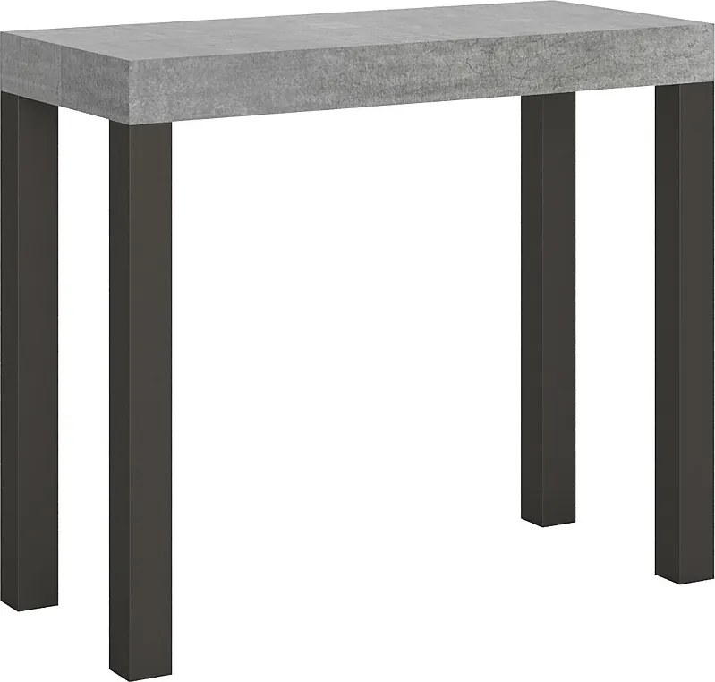 Konsola rozkładana 90x40/196 cm Everyday Small Cementu rama w kolorze Antracytu