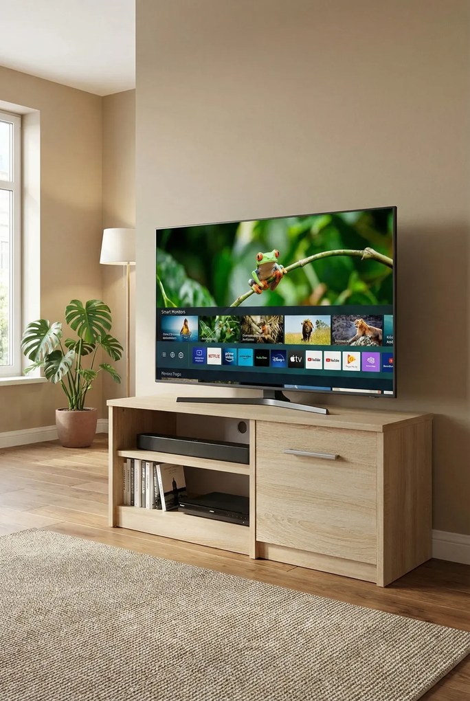 Skandynawska szafka RTV do salonu dąb sonoma N3-A50