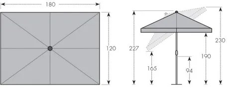ACTIVE 180 x 120 cm - parasol balkonowy : Substancja Desen - 809