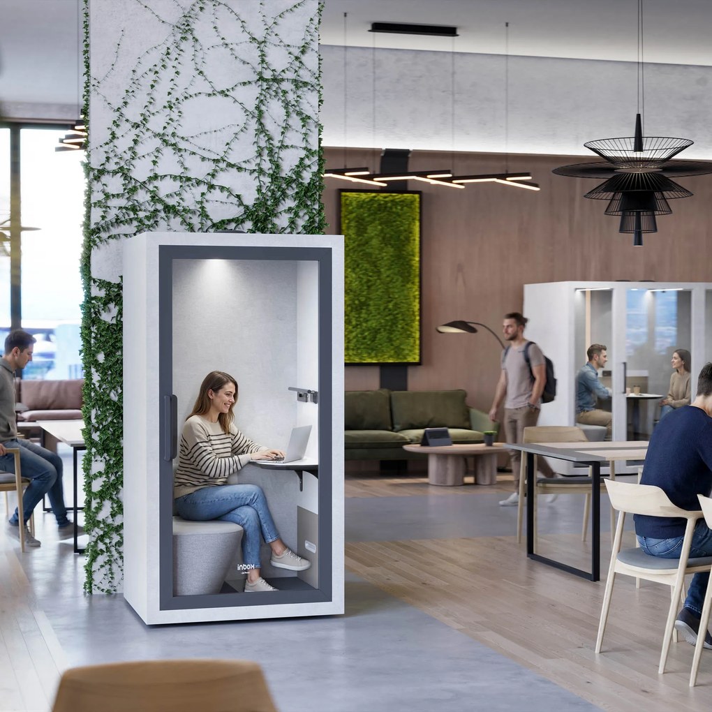 Budka akustyczna do biura INBOX 1-osobowa 2100 x 1100 x 900 mm