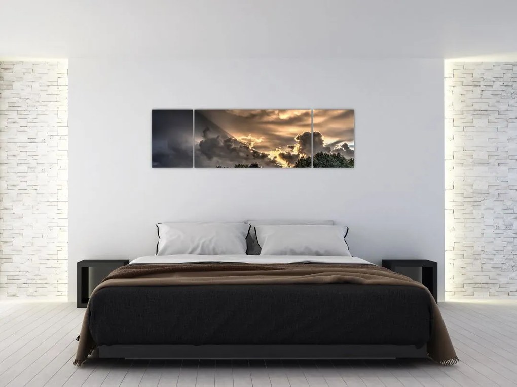 Obraz chmur i lasu (170x50 cm)