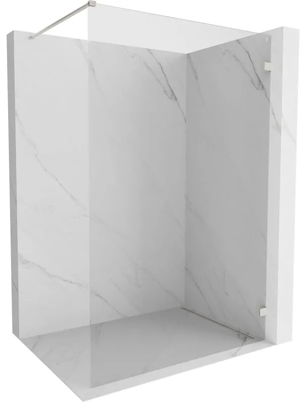 Mexen Lunar ścianka prysznicowa Walk-in prawa 120 x 200 cm, transparent 8 mm, nikiel szczotkowany - 830-120-000-97-00-P