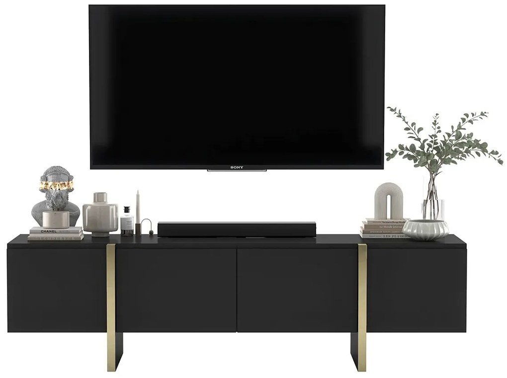 Modernistyczna czarna szafka rtv K0-T77