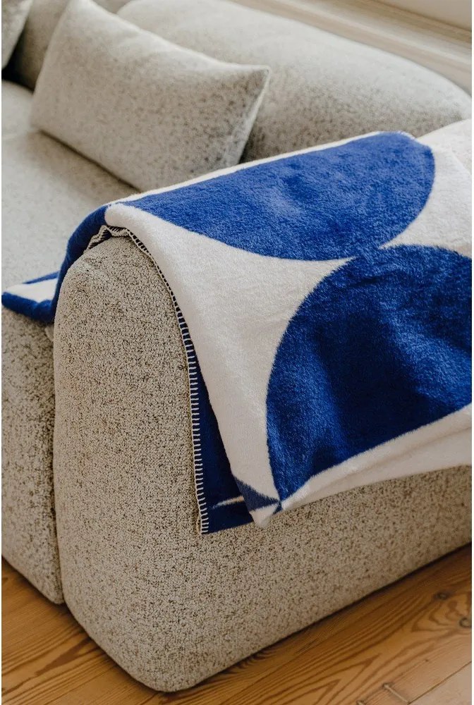 Niebiesko-kremowy koc 150x200 cm Tul – noo.ma