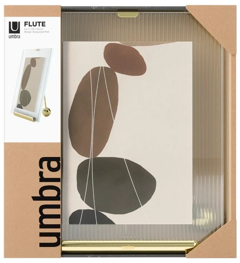 Szklana ramka stojąca w kolorze złota 19x23 cm Flute – Umbra