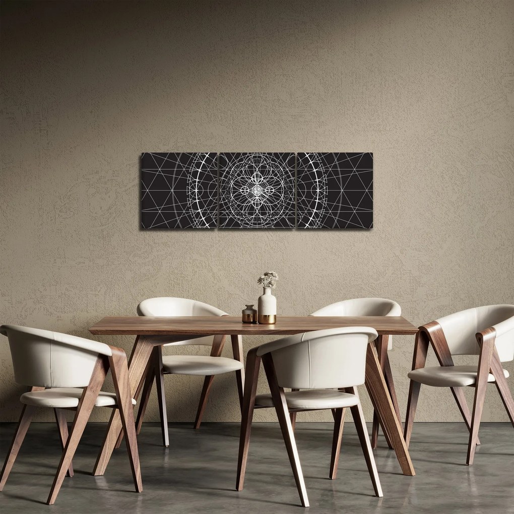 Obraz - Abstrakcja zegara (z zegarem) (90x30 cm)
