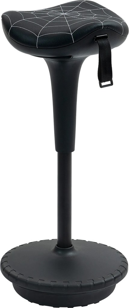 Vinsetto Stołek biurowy z funkcją obrotową, ergonomiczny stołek, regulowana wysokość 65,5-83,5 cm, 120° odchylany, czarny | Aosom PL