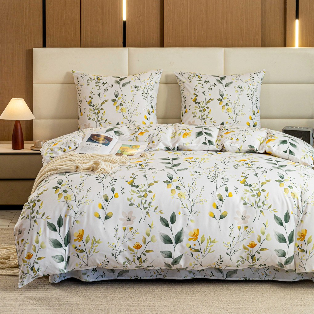 PrzytulneMieszkanie.pl PrzytulneMieszkanie.pl Pościel z mikrofibry CITRUS GARDEN białe Rozmiar pościeli: 70 x 90 cm | 140 x 220 cm