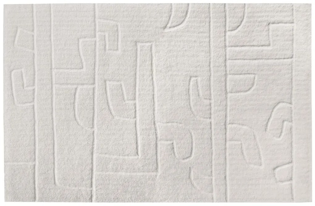Dywan z wypukłym wzorem z ręcznie tkanej wełny nowozelandzkiej - 160 x 230 cm - 1400g/m2 - Kość słoniowa - CORALIE