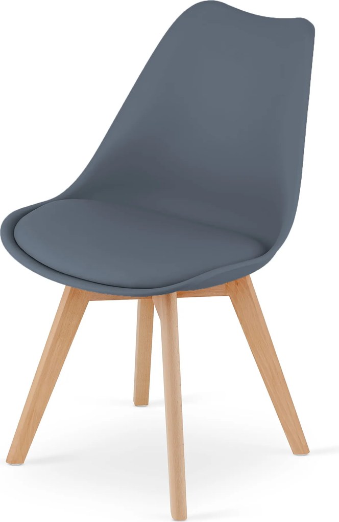 PROMOCJA Ciemnoszare krzesło BALI MARK z bukowymi nogami II gatunek